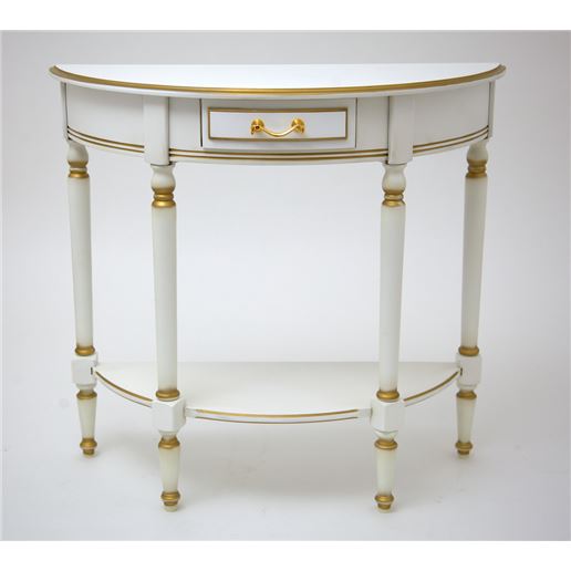 Консоль 23 Белый+патина золото