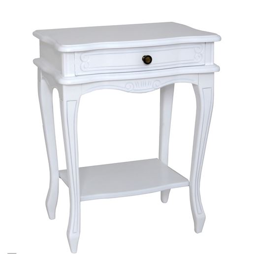 Прикроватная тумба-30 с полкой Белый