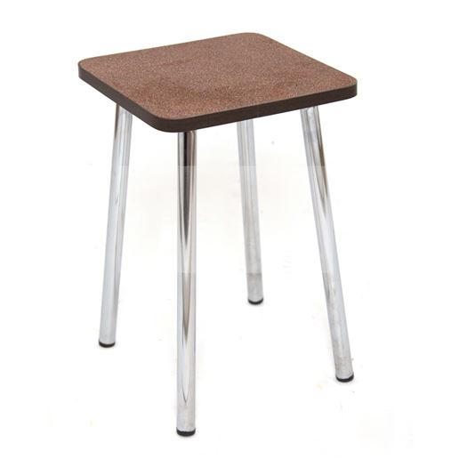 Табурет на хромированных ногах (1642 Песок/кромка венге/ноги Хром)