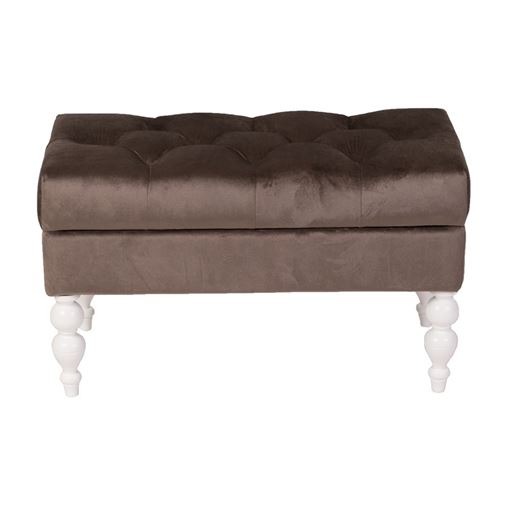 Банкетка Виктория Эмаль белая/Коричневый