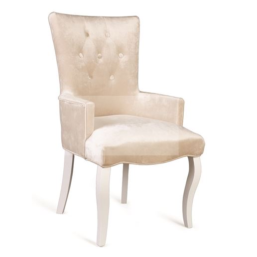 Кресло Виктория Эмаль белая/Бежевый