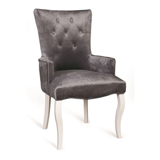 Кресло Виктория Эмаль белая/45 Голубовато-серый