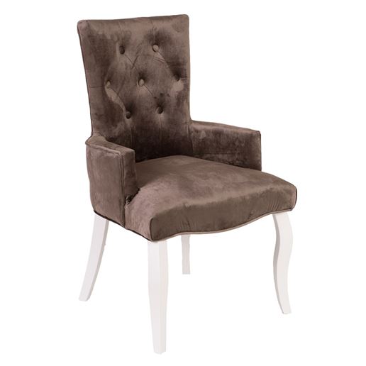 Кресло Виктория Эмаль белая/Коричневый