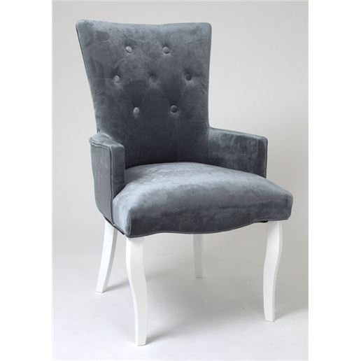 Кресло Виктория Эмаль белая/25 Темно-голубой