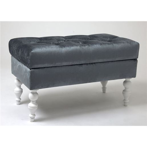 Банкетка Виктория Эмаль белая/25 Темно-голубой