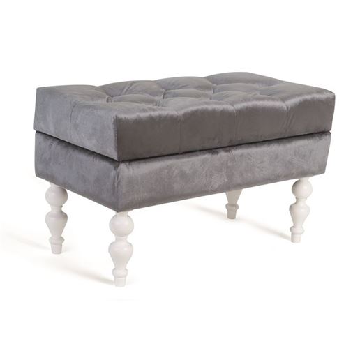 Банкетка Виктория Эмаль белая/36 Голубовато-серый