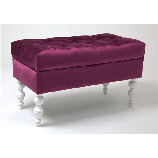 Банкетка Виктория Эмаль белая/26 Темно-розовый