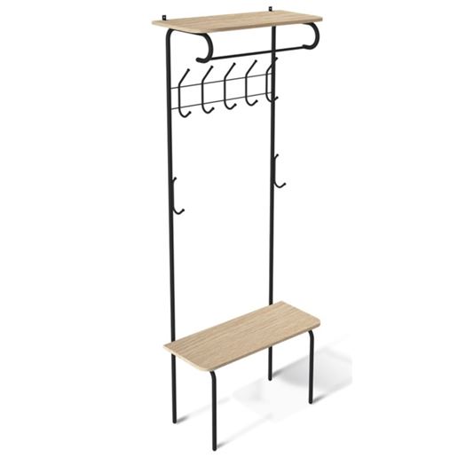 Мини прихожая  SHT-HW1 Черный муар/Дуб беленый