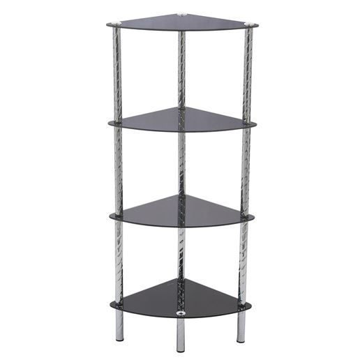 Стеллаж металлический с 4-мя полками 47-169 Black Glass