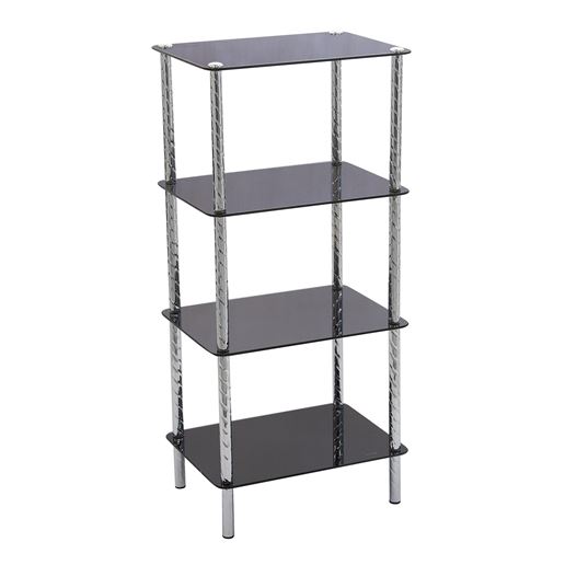 Стеллаж металлический с 4-мя полками 47-170 Black Glass