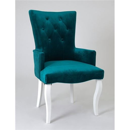 Кресло Виктория Эмаль белая/23 Изумрудный
