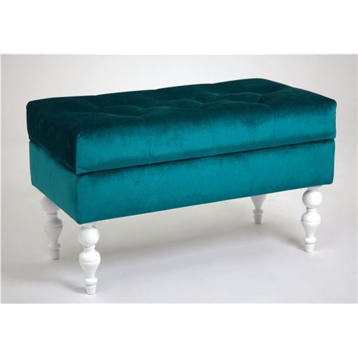 Банкетка Виктория Эмаль белая/23 Изумрудный