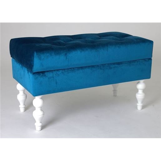 Банкетка Виктория Эмаль белая/34 Королевский синий