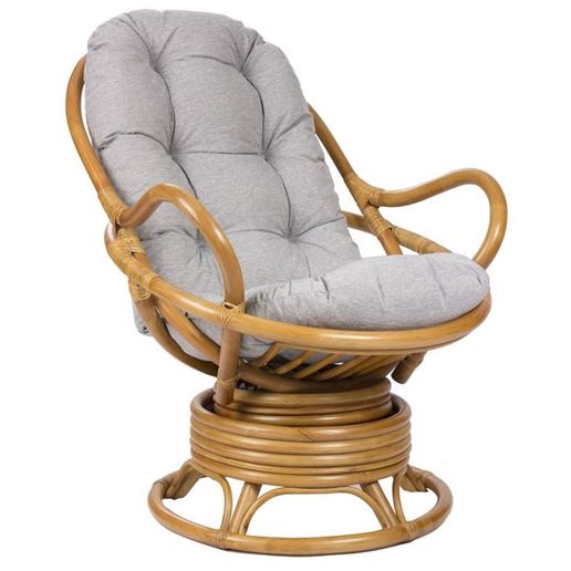 Кресло-качалка с подушкой Swivel rocker (MI-002/Economic foot/S2-MATT) Золотой мед