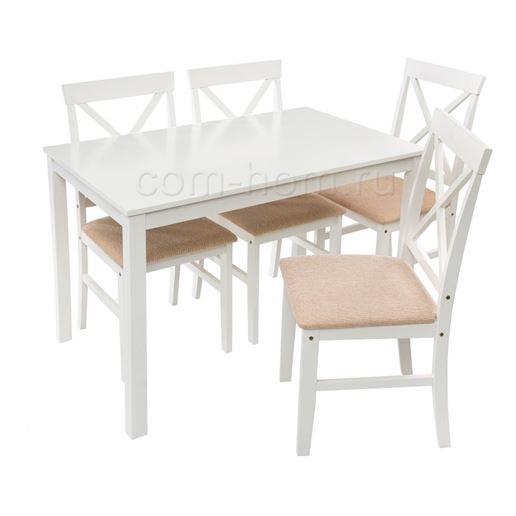 Обеденная группа Chili (стол и 4 стула) buttermilk / beige