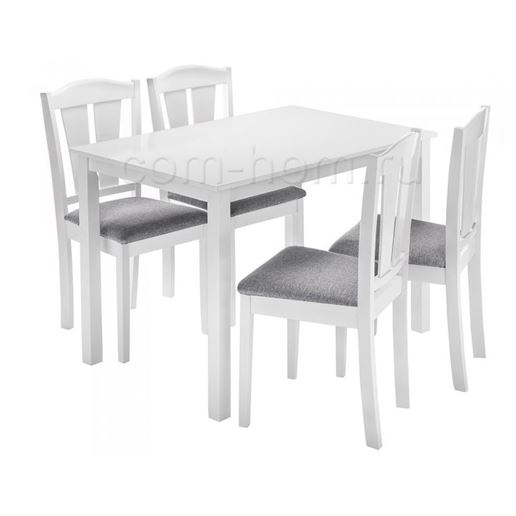 Обеденная группа Mali (стол и 4 стула) white / grey