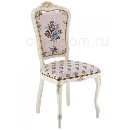 Стул деревянный Руджеро патина золото / молочный