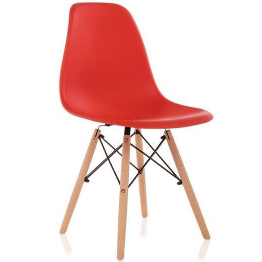Стул деревянный Eames PC-015 красный