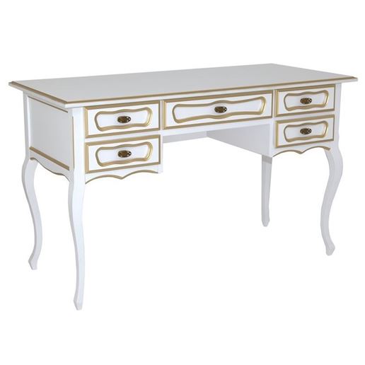 Стол 25 (Белый+золотая патина) большой 269