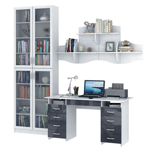 Уголок школьника Милан УШ-10Я-02 Глянец белый / серый