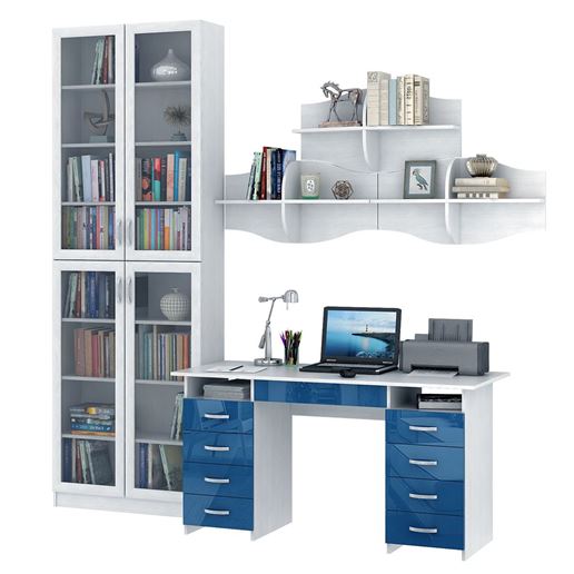 Уголок школьника Милан УШ-10Я-02 Глянец белый / синий