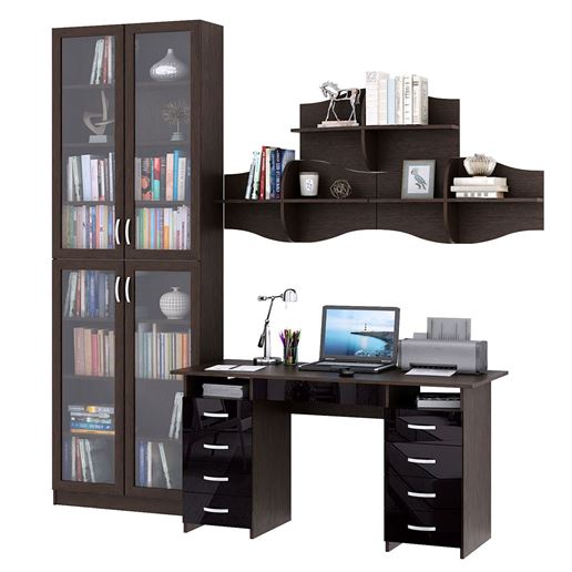 Уголок школьника Милан УШ-10Я-02 Глянец венге / чёрный