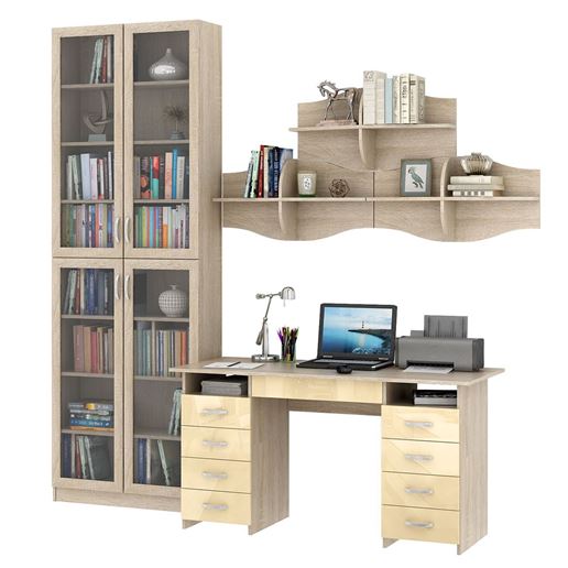 Уголок школьника Милан УШ-10Я-02 Глянец дуб сонома / бежевый