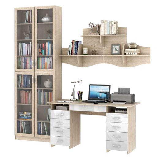 Уголок школьника Милан УШ-10Я-02 Глянец дуб сонома / белый