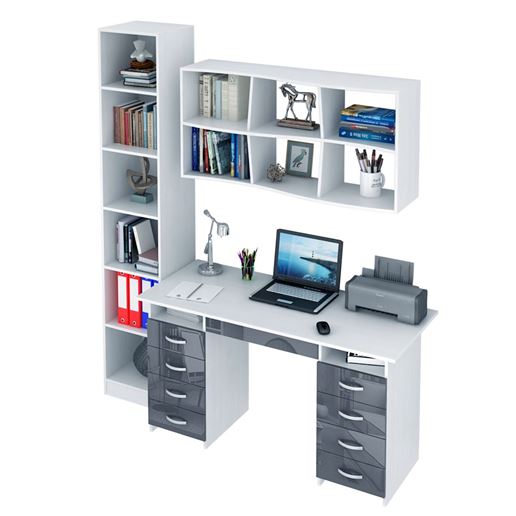 Уголок школьника Милан УШ-10Я-04 Глянец белый / серый