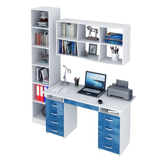 Уголок школьника Милан УШ-10Я-04 Глянец белый / синий