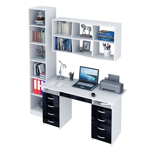 Уголок школьника Милан УШ-10Я-04 Глянец белый / чёрный