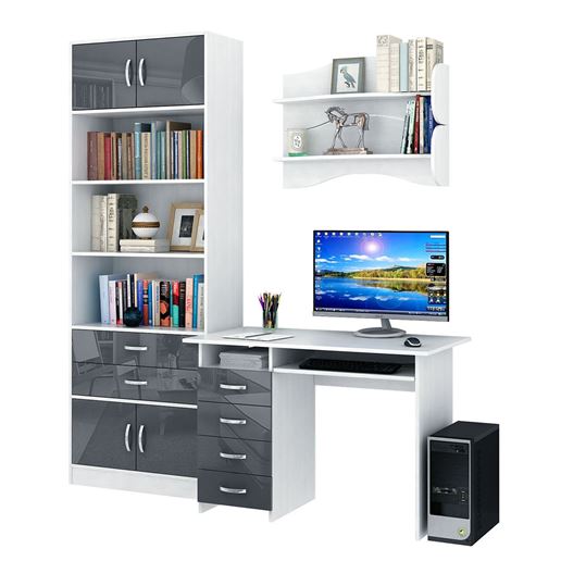 Уголок школьника Милан УШ-3-01 Глянец белый / серый