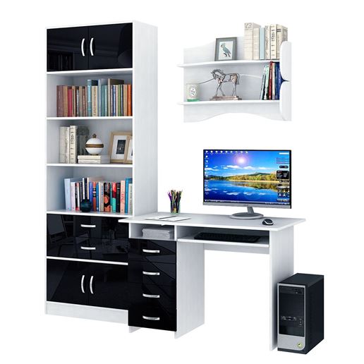 Уголок школьника Милан УШ-3-01 Глянец белый / чёрный