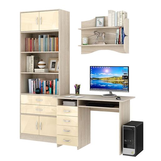 Уголок школьника Милан УШ-3-01 Глянец дуб сонома / бежевый