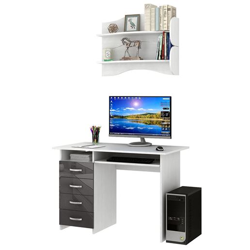 Уголок школьника Милан УШ-3-03 Глянец белый / серый