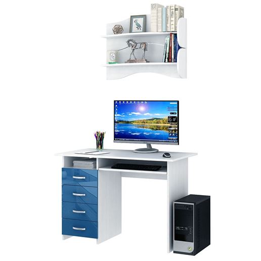 Уголок школьника Милан УШ-3-03 Глянец белый / синий