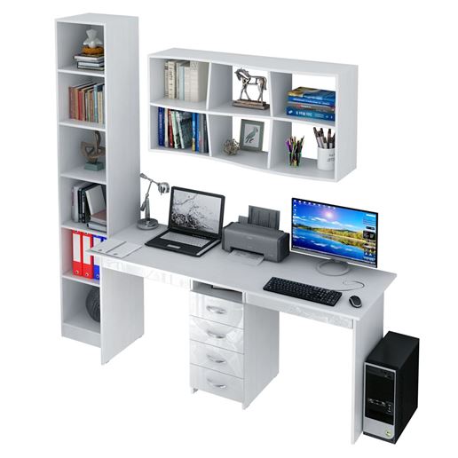 Уголок школьника Тандем УШ-2Я-01 Глянец белый / белый