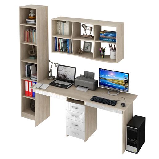 Уголок школьника Тандем УШ-2Я-01 Глянец дуб сонома / белый