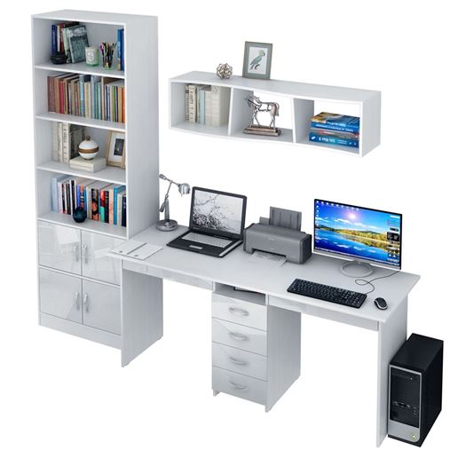 Уголок школьника Тандем УШ-2Я-02 Глянец белый / белый