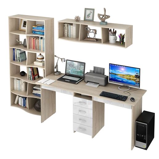 Уголок школьника Тандем УШ-2Я-03 Глянец дуб сонома / белый