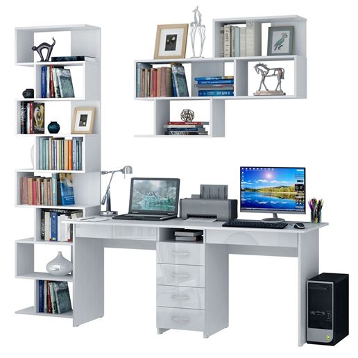 Уголок школьника Тандем УШ-2Я-04 Глянец белый / белый