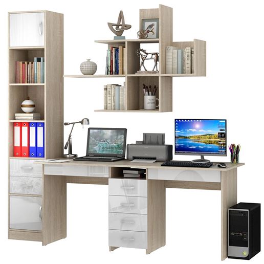 Уголок школьника Тандем УШ-2Я-06 Глянец дуб сонома / белый