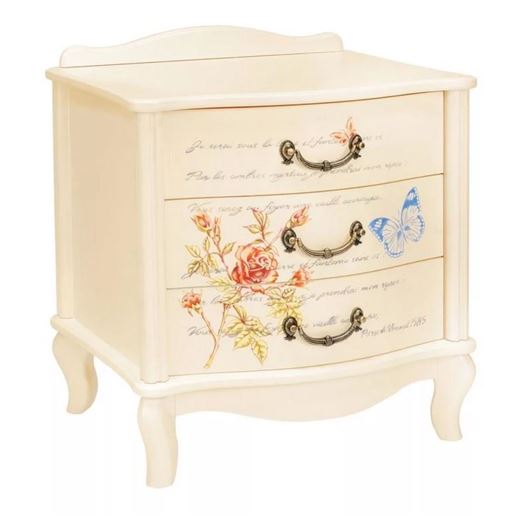 Тумбочка прикроватная "Джульетта" 3 ящ. (дуб шампань/прованс) Вис