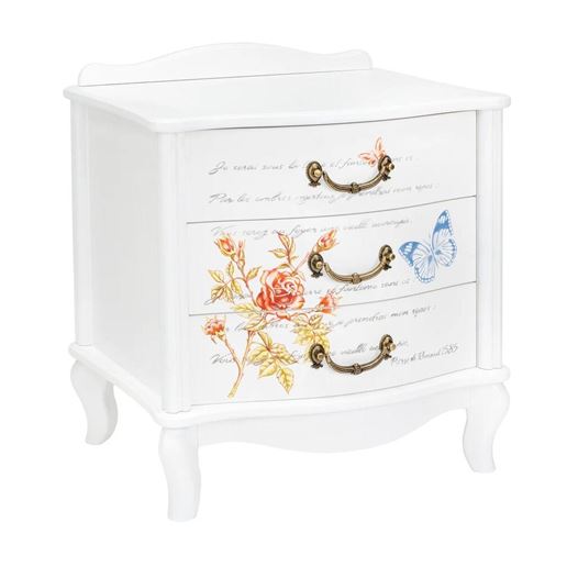 Тумбочка прикроватная "Джульетта" 3 ящика (молочный дуб/прованс) Вис