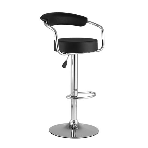 Барный стул Орион черный каркас с подножкой хром