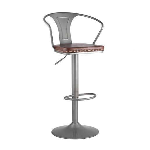 Стул барный Tolix ARMS SOFT серебристый стальной каркас