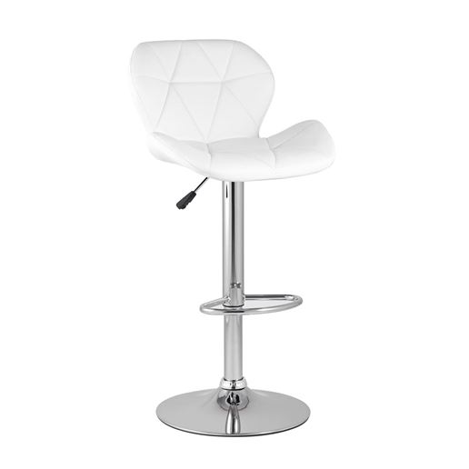 Стул барный Бон белый обивка экокожа на хромированной ножке
