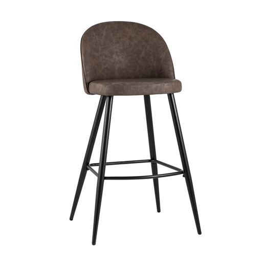 Стул барный Стул барный Лион, коричневая экокожа, черные ножки