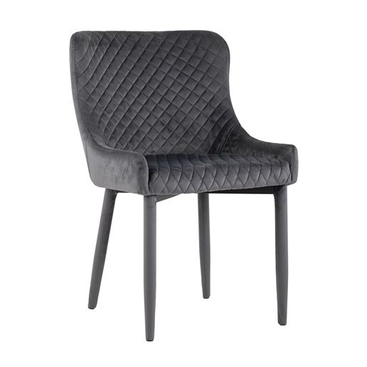 Стул  Ститч ткань велюр серый, ножки обиты велюром