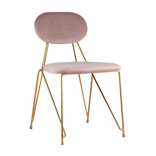 Стул  Элис мягкий розовый обивка вельвет